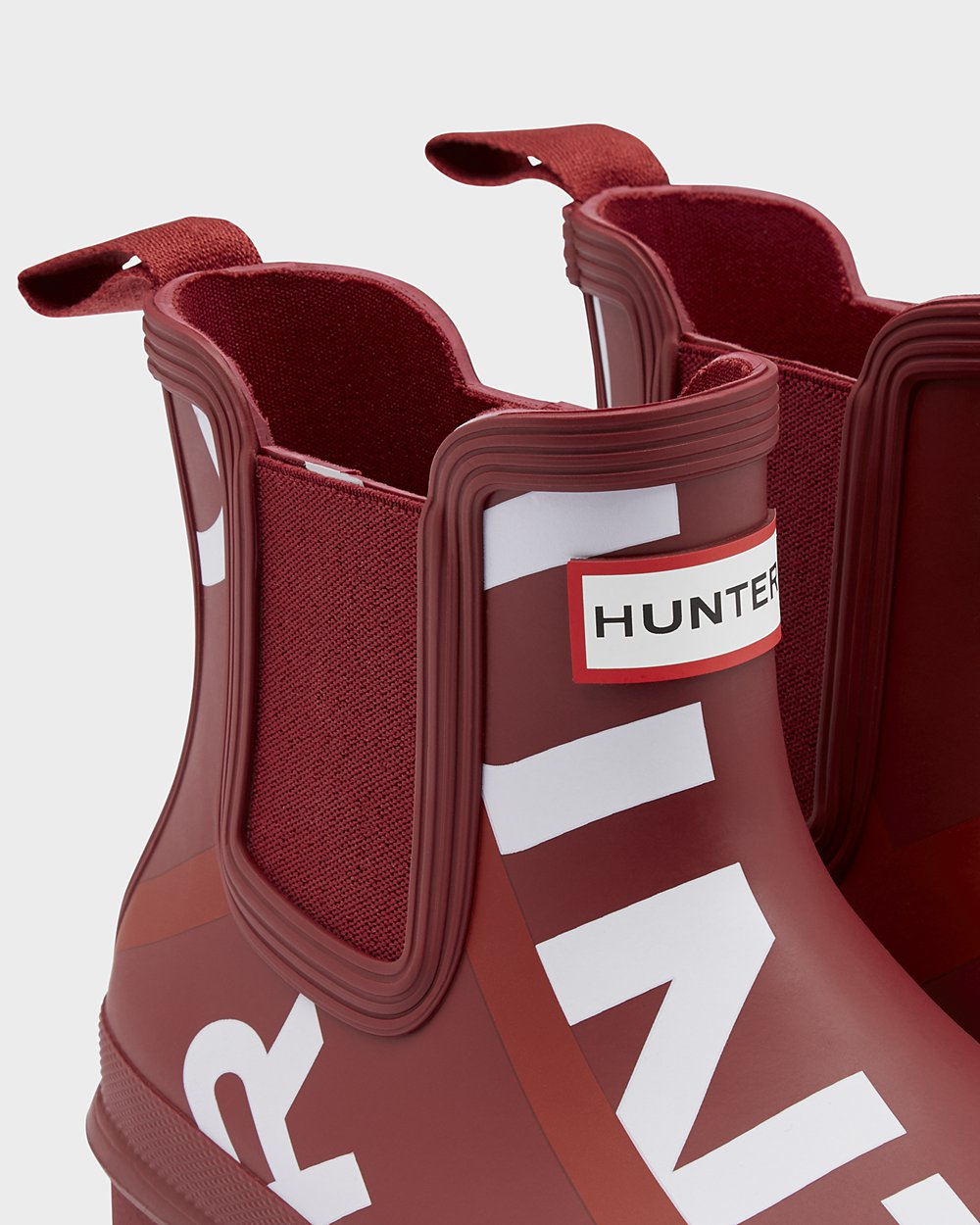 Chelsea Boots Dam - Hunter Original Exploded Logo - Grå Röda - 457290-WHG